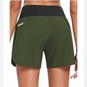 Baleaf Olive Green Silky Workout Shorts. Size 2X